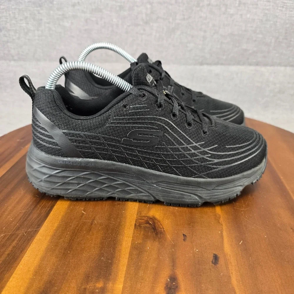 Skechers Work Women 7.5W Max Cushioning Elite SR Black Slip Resistant 108016W